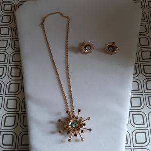 Bugbee and Niles Brooch and Screwback Earrings